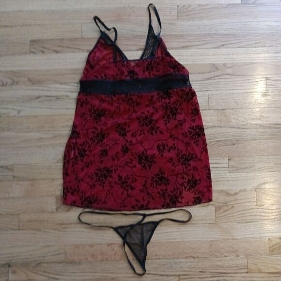 Womens Lingerie XXL Chemise Lace G-string Underwear Babydoll Sleepwear NEW Red - Picture 2 of 5